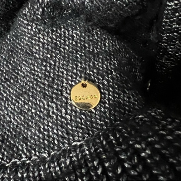 escada Wool Blend Cable Knit Ruffle Sweater Cardigan - Picture 5 of 13